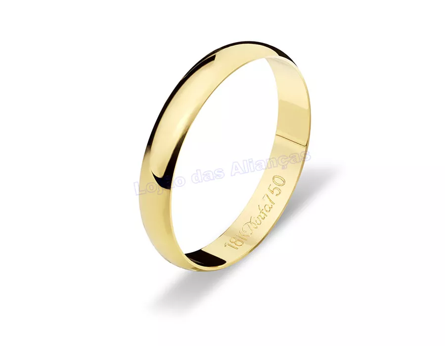Aliança de Ouro 18k 750 3,5 mm – 10285.1