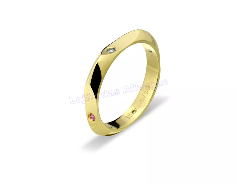 Aliança De Ouro 18k 750 10087.1