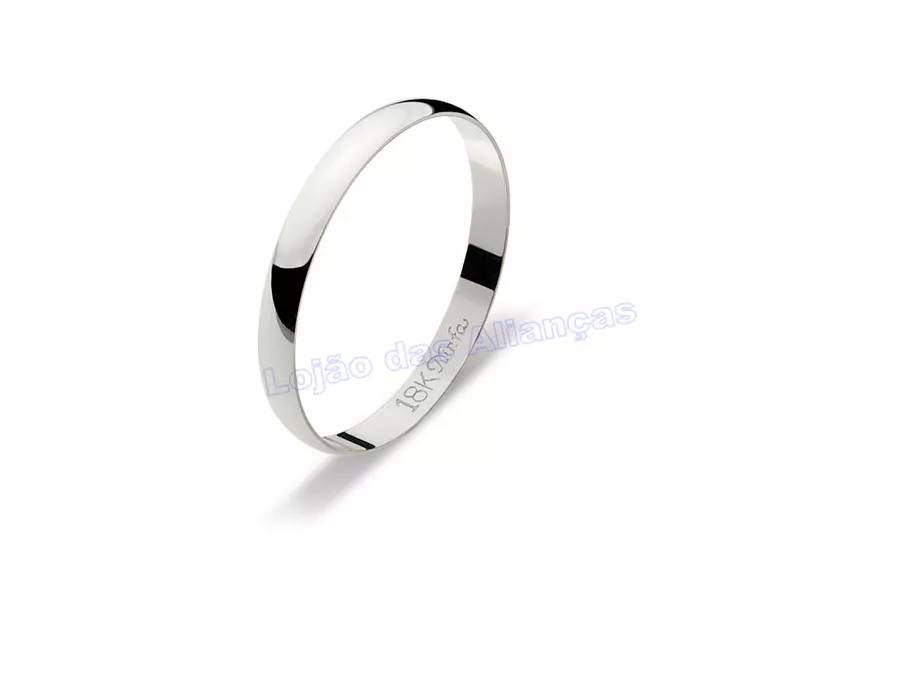 Aliança De Ouro Branco 18k 750 10107.5