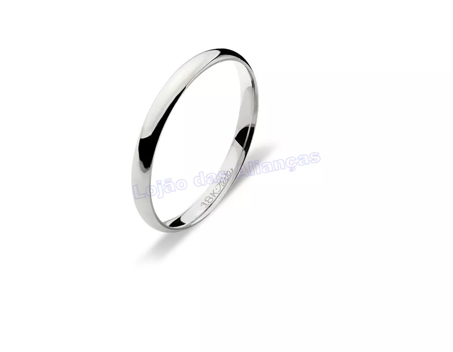 Aliança De Ouro Branco 18k 750 10267.5