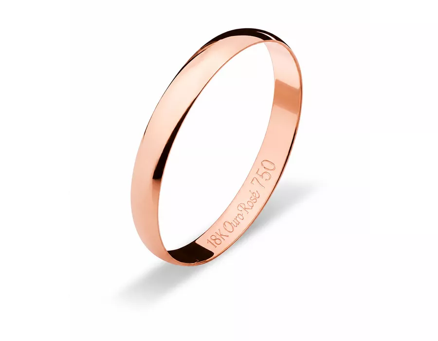 Aliança De Ouro 18k 750 10040.1 Rosé