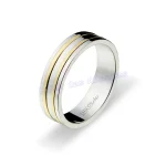 Aliança De Ouro Branco e Amarelo 18k 750 10341.5