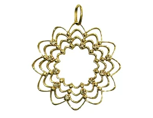 Pingente Mandala Em Ouro 18k Com Diamantes