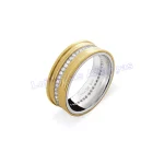 Aliança De Ouro 18k 750 e Prata 950 1004z.3